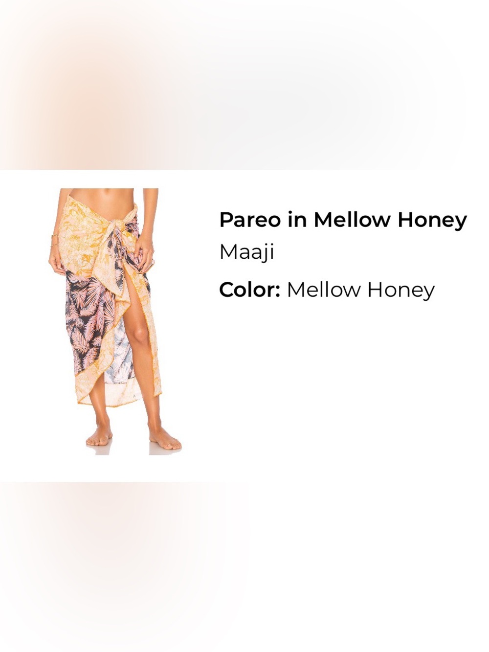 Maaji Mellow Honey Yellow Pareo